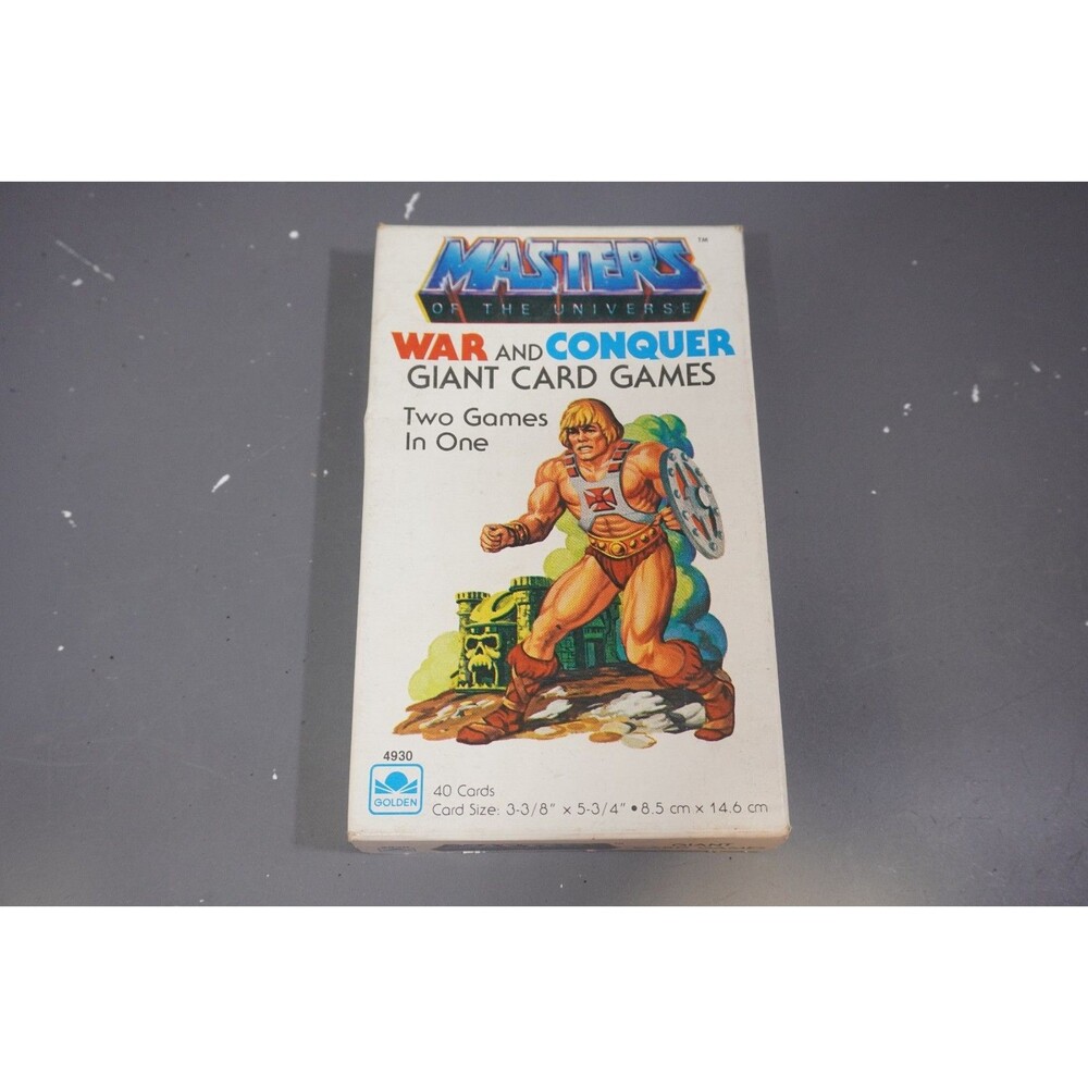 COMPLETE - MASTERS OF THE UNIVERSE War and Conquer Giant Card Games HE-MAN 1983
